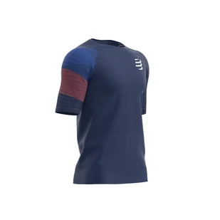 COMPRESSPORT koszulka biegowa RACING SS TSHIRT niebieski - Koszulki sportowe męskie - miniaturka - grafika 1