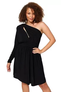 Trendyol FeMan Skater dopasowana dzianinowa sukienka plus size, czarna, 48, Czarny, 46-Plus - Sukienki - miniaturka - grafika 1