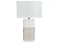 Lampy stojące - Beliani Lampa stołowa Lampka nocna porcelanowa beżowa NAVIA 21387 - miniaturka - grafika 1