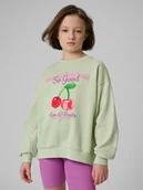 Bluzy dla dziewczynek - 4F Bluza dresowa loose bez kaptura dziewczęca - miętowa 146/152 (10-12 lat) - miniaturka - grafika 1