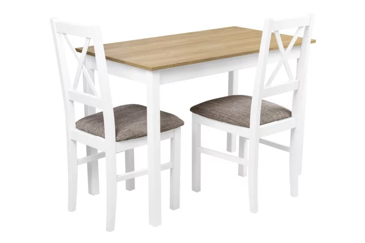 Zestaw stół z 2 krzesłami do kuchni jadalni X002 Biały/Dąb Grandson