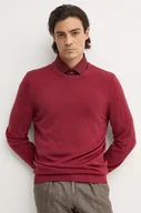 Swetry męskie - Calvin Klein sweter wełniany męski kolor czerwony lekki - miniaturka - grafika 1