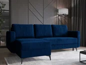 Narożniki - Komfortowy narożnik z funkcją spania Jord welur - miniaturka - grafika 1