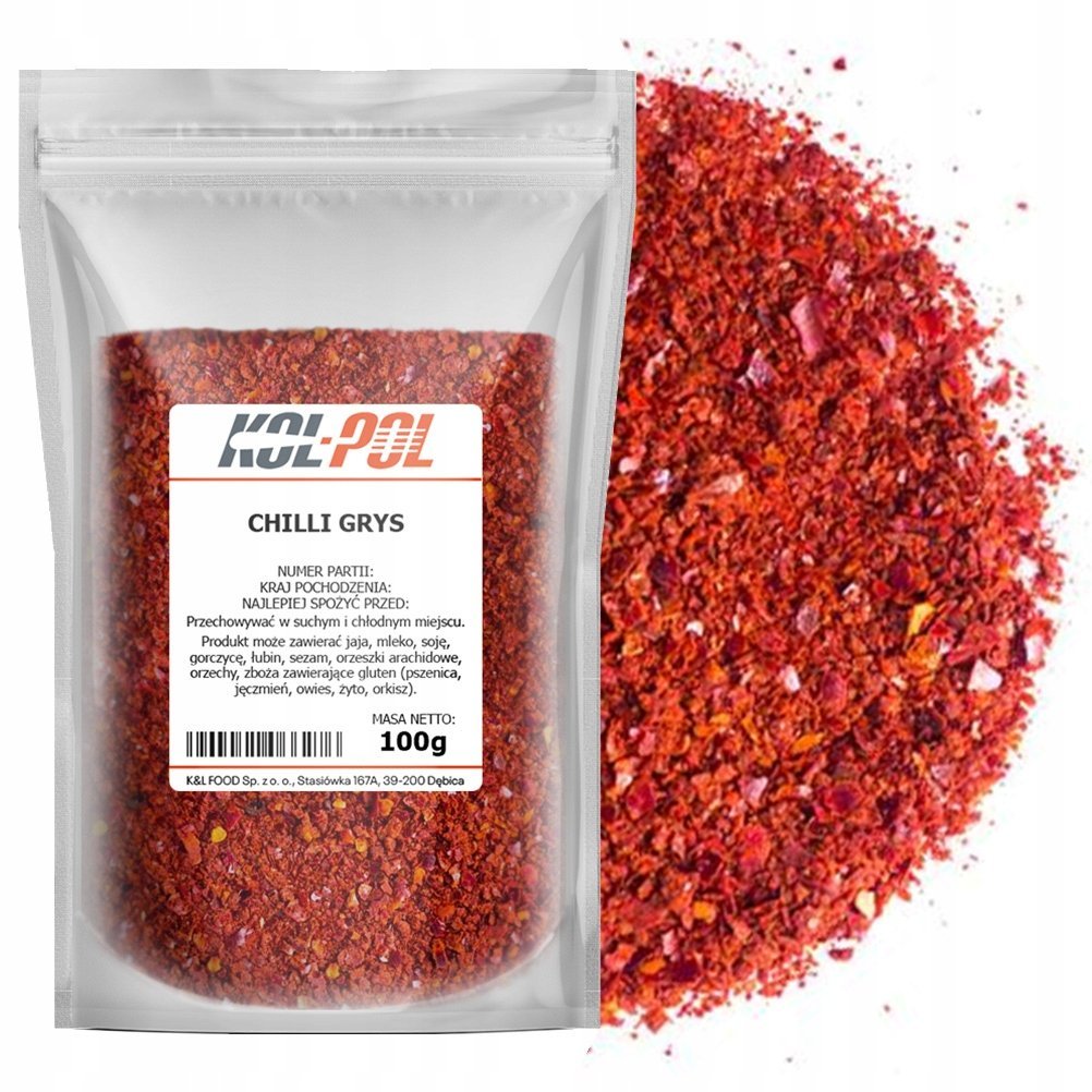 CHILLI GRYS 100g Papryka ostra chili aromatyczna przyprawa jakość Kol-Pol
