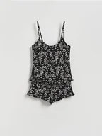 Moda i Uroda OUTLET - Reserved - Dwuczęściowa piżama na ramiączkach - czarny - miniaturka - grafika 1