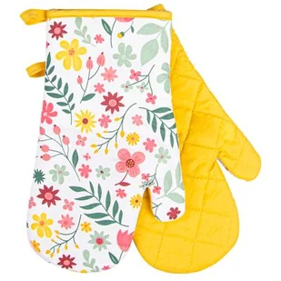 Komplet rękawic kuchennych Fabulous Flowers 19 x 30 cm czerwony - Fartuchy i rękawice kuchenne - miniaturka - grafika 1