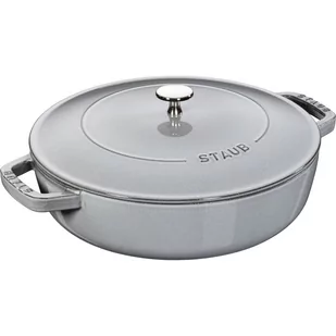Staub, Żeliwna patelnia do duszenia z pokrywką 28 cm, grafitowy - Patelnie - miniaturka - grafika 1