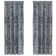 Zasłony - vidaXL Zasłona z zasłonami 2 pcs Srebrny szary 245 x 140 cm Aksamit - miniaturka - grafika 1