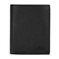 Portfele - Portfel męski ze skóry naturalnej saffiano czarny - miniaturka - grafika 1
