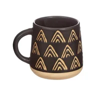 Kubki - Beżowo-czarny kamionkowy kubek Sass & Belle Triangles, 450 ml - miniaturka - grafika 1