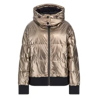 Kurtki damskie - Damska Kurtka zimowa pikowana GUESS BICE METALLIC HOODIE PUFFER W4BL37WGK00-MTBZ – Brązowy - miniaturka - grafika 1