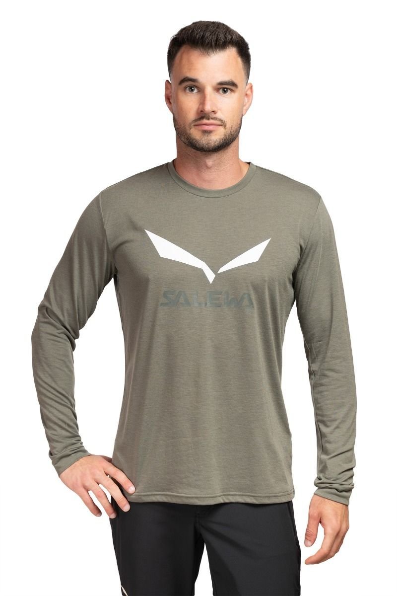 Salewa Koszulka trekkingowa męska Solidlogo Dry LS zielona 50_L
