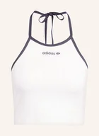 Koszulki i topy damskie - Adidas Originals Top Z Wiązaniem Na Szyi Towel Z Materiału Frottee weiss - miniaturka - grafika 1