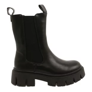 Damskie Ocieplane Workery Care Evento 22BT35-5040 Czarne - Glany damskie - miniaturka - grafika 1