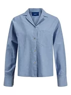 Koszule damskie - JJXX koszula damska JXEva Comfort Fit lniana, Cashmere Blue, M - miniaturka - grafika 1