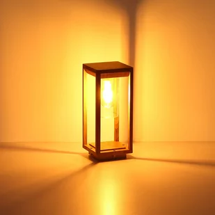 Lampa cokołowa Candela wygląd drewna, 35cm - Lampy ogrodowe - miniaturka - grafika 1