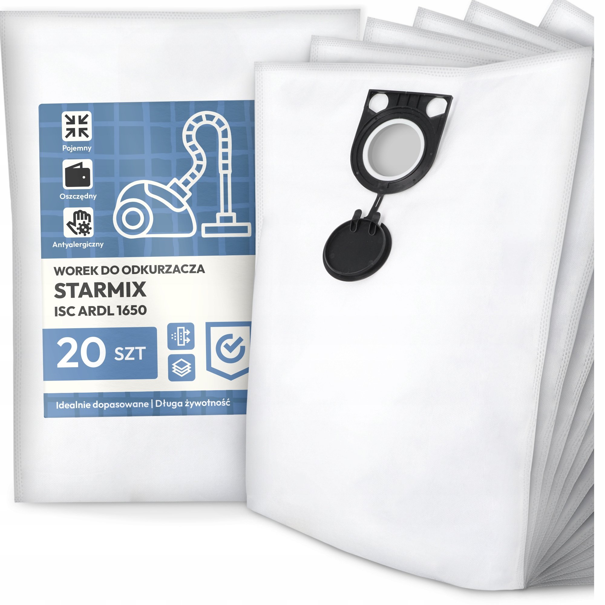 20x Worek do Odkurzacza Starmix Isc Ardl 1650 Syntetyczny Pojemny Mocny G9