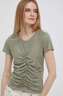 Koszulki sportowe damskie - Dkny t-shirt damski kolor zielony - DKNY - grafika 1