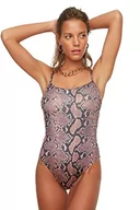 Stroje kąpielowe - Trendyol Damski strój kąpielowy z wężowym wzorem. One Piece Swimsuit, brązowy, 40 - miniaturka - grafika 1