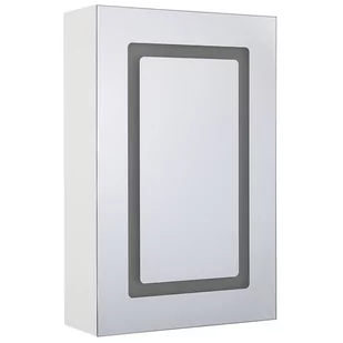 Beliani Szafka łazienkowa wisząca z lustrem LED 40 x 60 cm biała CONDOR - Szafki łazienkowe - miniaturka - grafika 1