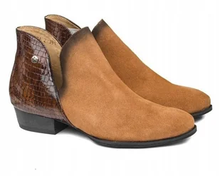 Botki damskie MACIEJKA 04091-70 rude sk��ra zamszowa r.39 - Botki damskie - miniaturka - grafika 1