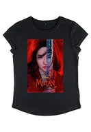 Koszulki i topy damskie - Disney Damska koszulka Live Action-Mulan Poster Women's Organic Rolled Sleeve, czarny, M - miniaturka - grafika 1