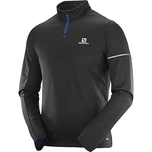 Salomon Męska bluza sportowa, AGILE HZ MID, mieszanka syntetyczna, czarna/surfowanie w internecie, rozmiar: 2XL, L40112800 - Bluzy męskie - miniaturka - grafika 1