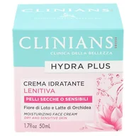 Kremy do twarzy - CLINIANS Hydra Plus kojący nawilżający krem do twarzy, testowany dermatologicznie, wyprodukowany we Włoszech, 50 ml - miniaturka - grafika 1