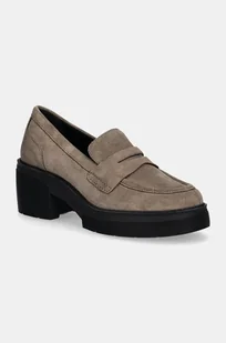 Geox mokasyny zamszowe D SPHERICA EC15 damskie kolor zielony na platformie D46WWD 00022 C6029 - Mokasyny damskie - miniaturka - grafika 1