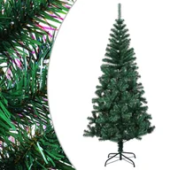 Choinki - vidaXL Sztuczna choinka z opalizującymi końcówkami, zielona, 210 cm - miniaturka - grafika 1
