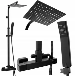 Rea Zestaw prysznicowy natryskowy Milan Termostat Black Mat P7000 - Zestawy prysznicowe - miniaturka - grafika 2