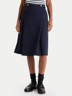 Spódnice - Tommy Hilfiger Spódnica trapezowa WW0WW48263 Granatowy Regular Fit - miniaturka - grafika 1