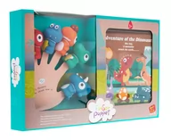 Zabawki do kąpieli - Zestaw Gumowych Pacynek Dinozaury + Książeczka - miniaturka - grafika 1