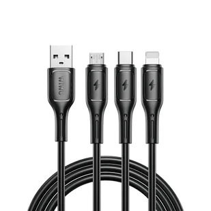 WIWU kabel Starlink Series 3.1A 3in1 cable Wi-C045E A-C+L+M czarny - Kable USB - miniaturka - grafika 1