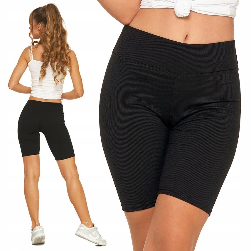 Moraj sportowe legginsy damskie klasyczne krótkie kolarki wysoki stan L/XL