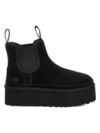 Botki damskie - UGG Skórzane sztyblety "W Neumel Platform Chelsea" w kolorze czarnym - miniaturka - grafika 1