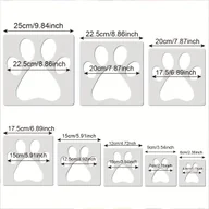 Rękodzieło - TEMU Szablon Łap, 8szt. Duże Szablony Łap Psa do Malowania, Urocze Szablony Odcisków Łap Niedźwiedzia i Kota, Wielokrotnego Użytku, Plastikowe - miniaturka - grafika 1