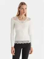 Bluzki damskie - Ysabel Mora Bluzka 70033 Biały Slim Fit - miniaturka - grafika 1