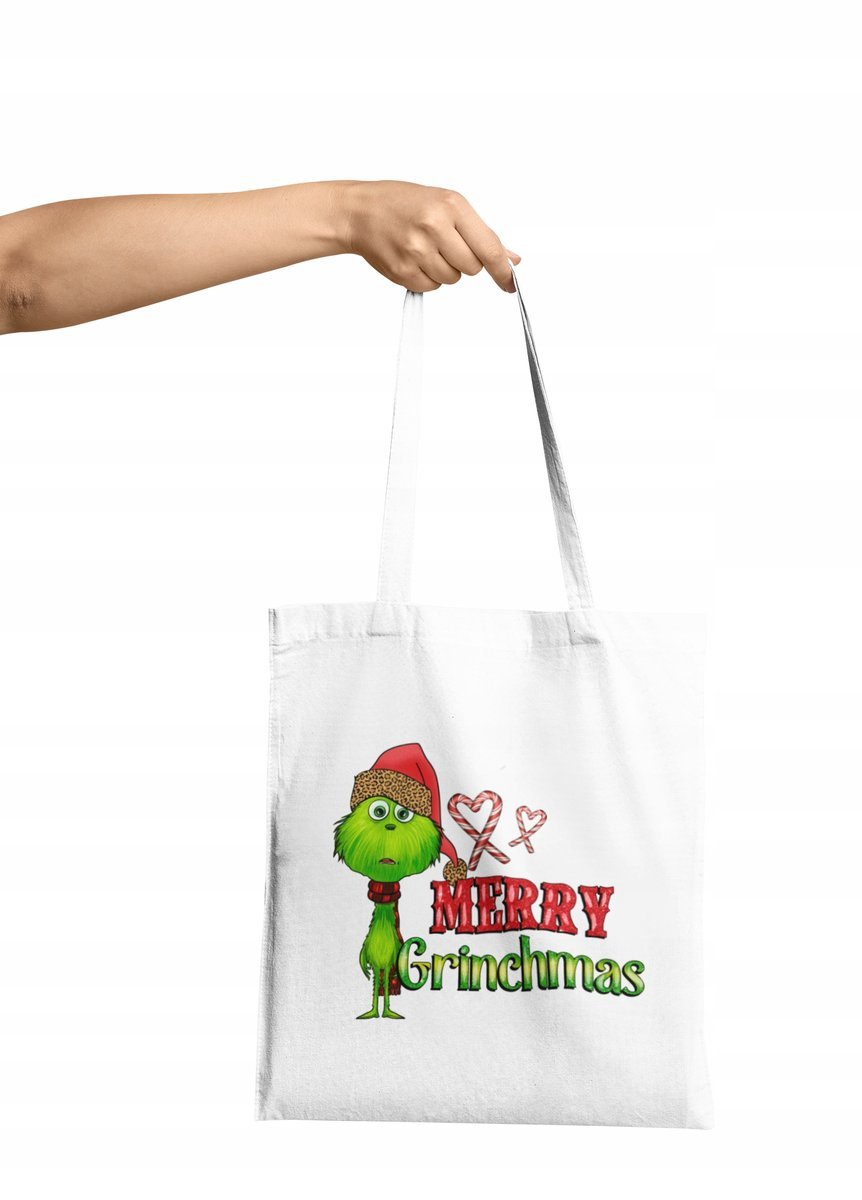 TORBA SHOPPER MATERIAŁOWA NA RAMIĘ PREZENT GRINCH ŚWIĘTA CHRISTMAS WYBÓR