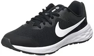 Buty dla dziewczynek - NIKE Unisex Revolution 6 Nn (Gs) buty gimnastyczne, Czarny biały Dk dym szary, 36.5 EU - miniaturka - grafika 1
