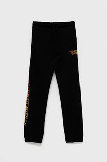 Spodnie damskie - Vans Spodnie bawełniane dziecięce kolor czarny z nadrukiem - grafika 1