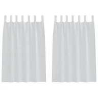 Zasłony - vidaXL Zasłony z zasłonami 2 pcs Jasny szary 140 x 140 cm Poliester - miniaturka - grafika 1