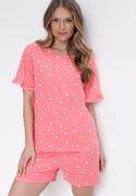 Piżamy damskie - Różowy 2-częściowy Komplet Piżamowy z T-shirtem i Szortami Brionne - miniaturka - grafika 1