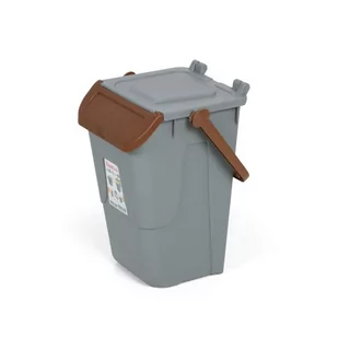 Plastikowy kosz do segregacji odpadów ECOLOGY II,, szaro-brązowy - Kosze na śmieci - miniaturka - grafika 1