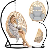 Fotele ogrodowe wiszące - Fotel ogrodowy, wiszący, Sabana, 104x202 cm, jasny brąz, szary - miniaturka - grafika 1