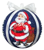 Pasmanteria - Haft krzyżykowy - Zestaw do haftu - Bombka z Mikołajem - miniaturka - grafika 1