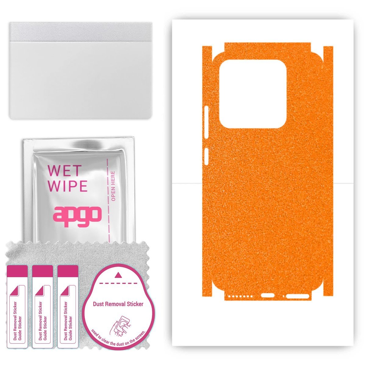 Folia naklejka skórka strukturalna na TYŁ+BOKI do Xiaomi 14 - Pomarańczowy Pastel Matowy - apgo SKINS