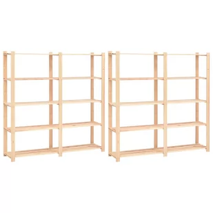 vidaXL Regały z 5 półkami, 2 szt., 170x38x170 cm, sosna, 500 kg 8719883854649 - Szafy i regały magazynowe - miniaturka - grafika 1