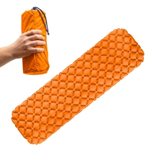 Nadmuchiwany Materac Turystyczny - 187x56 cm, Pomarańczowy - Materace turystyczne - miniaturka - grafika 1