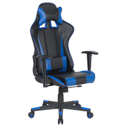 Fotele i krzesła biurowe - Beliani Krzesło biurowe czarno-granatowe regulowana wysokość RACER - miniaturka - grafika 1